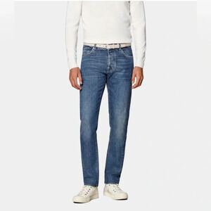 SUITSUPPLY Denim Goods Candiani Jeans Slim Fit Button Fly Mens 32x32 Blue Italy